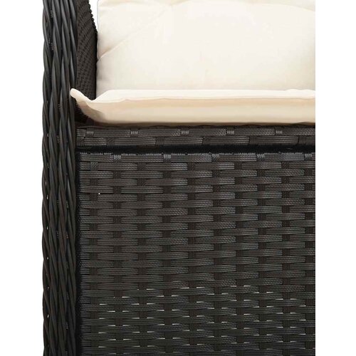  7-dijelni vrtni bistro set od poliratana s jastucima crni Crna 150 x 90 x 75 cm Slike