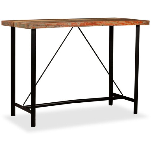  Barski stol od masivnog obnovljenog drva 150x70x107 cm Slike