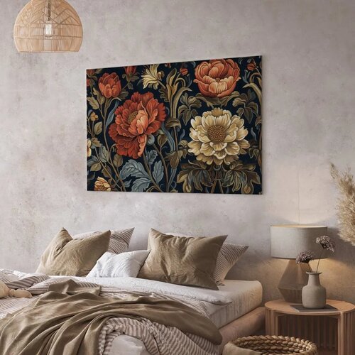  Slika - Tapestry Large Flowers Retro Floral Motif in Kilim Style 90x60 Cene