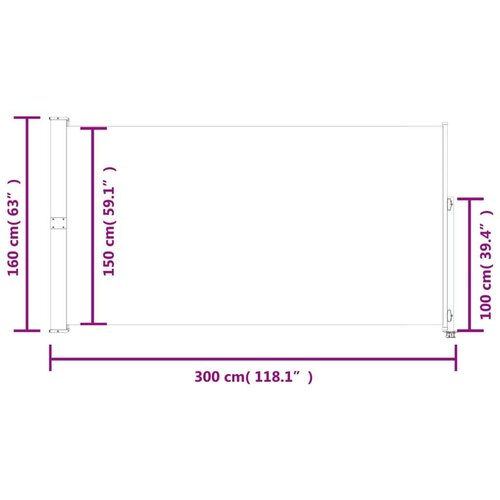  Uvlačiva bočna tenda za terasu 160 x 300 cm smeđa Slike