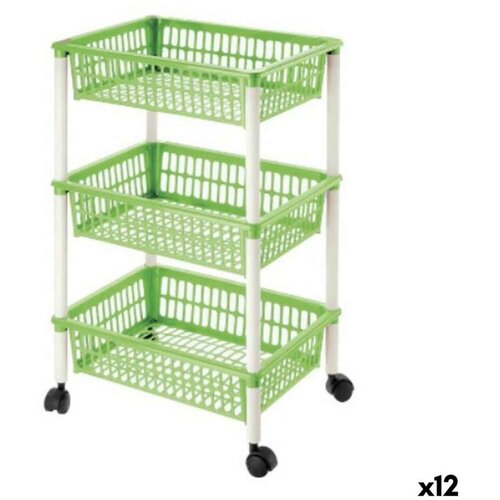 Kolica za Povrće Tontarelli Mito 3 Plastika Zelena 40 x 29 x 62 cm (12 kom.) Cijene