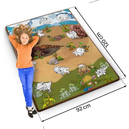 Ricokids model RK-344 XXL podloga za bojanje + flomasteri GRATIS 120 x 90 x 0,3 cm, dinosaur Slike