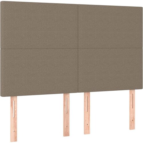  Krevet s oprugama i madracem smeđesivi 140x200 cm tkanina Slike