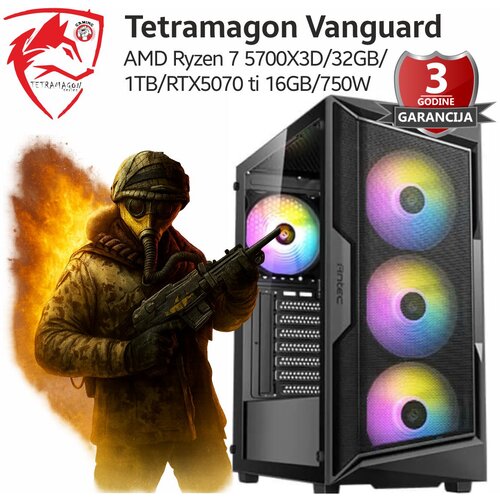 TETRAMAGON series Računar Tetramagon Vanguard v2 AMD Ryzen 7 5700X3D/32GB/1TB/RTX5070 ti 16GB/750W Cene