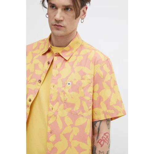 Quiksilver Pamučna košulja za muškarce, boja: narančasta, regular, s klasičnim ovratnikom