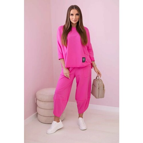 Kesi Set of cotton sweatshirt pants in pink Cene