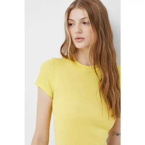 Polo Ralph Lauren Bombažna kratka majica rumena barva