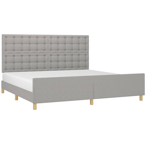  Okvir za krevet bez madraca svjetlosivi 200 x 200 cm od tkanine Slike