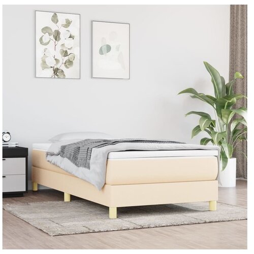  Za krevet s oprugama krem 100x200 cm od tkanine Cijene