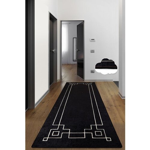 Conceptum Hypnose square - black blackwhite hall carpet (80 x 150) Slike
