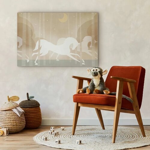  Slika - Moon Horses - Horses Galloping Among Trees on a Starry Night 30x20 Premium Print Slike