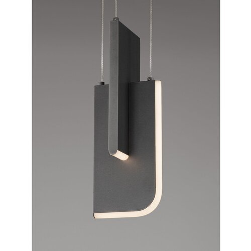 Nova Luce Svetlo siva kovinska LED zatemnitvena viseča svetilka Totem &amp;ndash; Slike