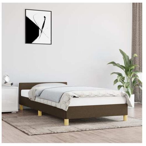  Za krevet s uzglavljem tamnosmeđi 90x190 cm od tkanine Cijene