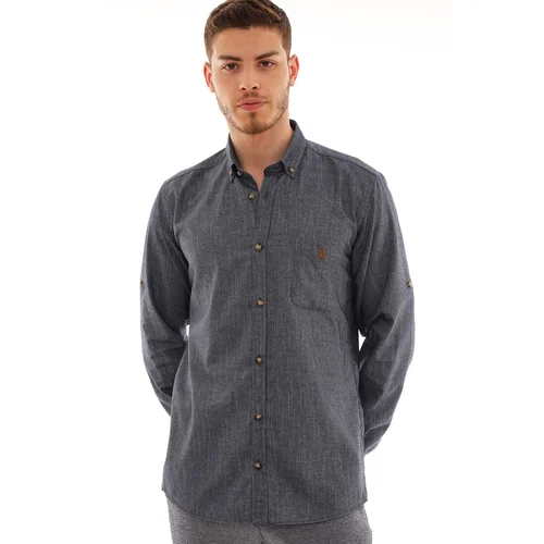 Dewberry G723 MEN'S SHIRT-NAVY BLUE