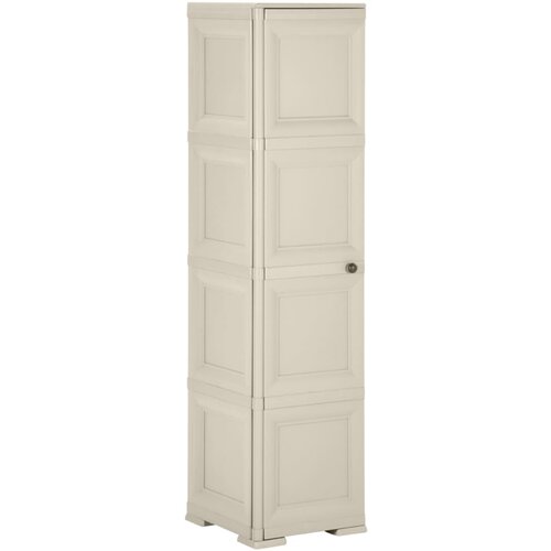 VidaXL Plastična omarica 40x43x164 cm izgled lesa krem Slike