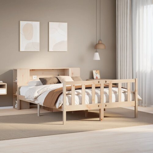 VidaXL Knjižna postelja brez vzmetnice 120x190 cm trdna borovina Slike