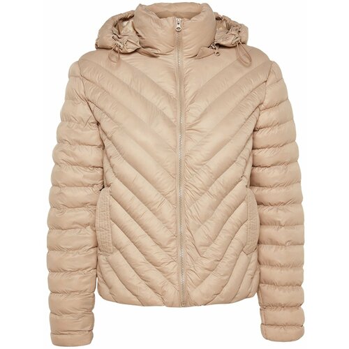 Trendyol Beige Fitted Inflatable Jacket With A Hood Cene