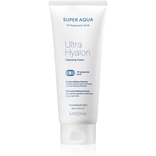 MISSHA Super Aqua 10 Hyaluronic Acid vlažilna čistilna krema 200 ml Slike