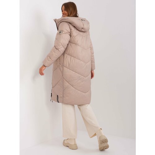 Fashion Hunters Dark beige winter jacket with hood SUBLEVEL Slike