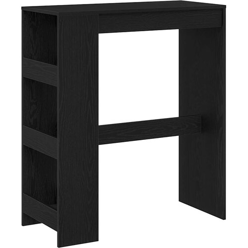  Barski stol s policama Crni hrast 90x40x103,5 cm Konstruirano drvo Slike