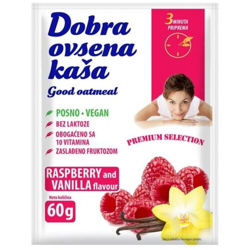 Dobra Ovsena Kaša malina i vanila 60G Cene