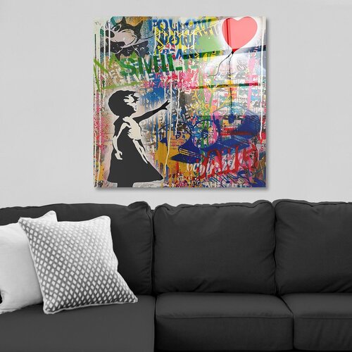 Wallity CAM4124_7070 multicolor decorative tempered glass painting Cene