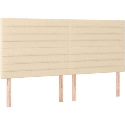  Krevet s oprugama i madracem krem 160x200 cm od tkanine Slike