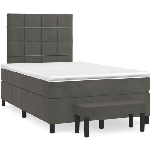 VidaXL Krevet box spring s madracem tamnosivi 120 x 190 cm bar&amp;scaron;un Slike