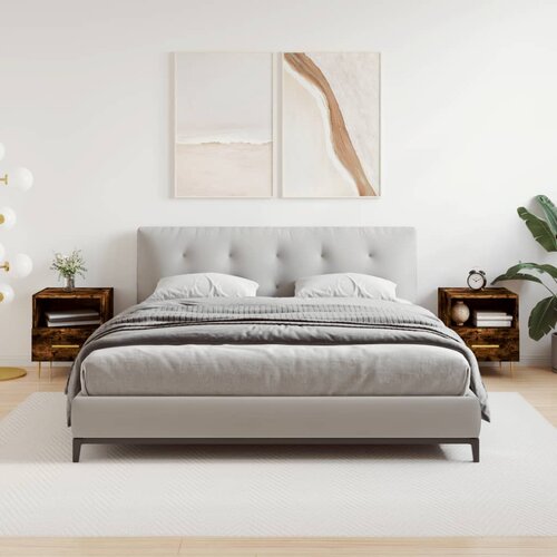 VidaXL Nočna omarica 2 kosa dimljen hrast 40x35x47,5 cm inženirski les Slike