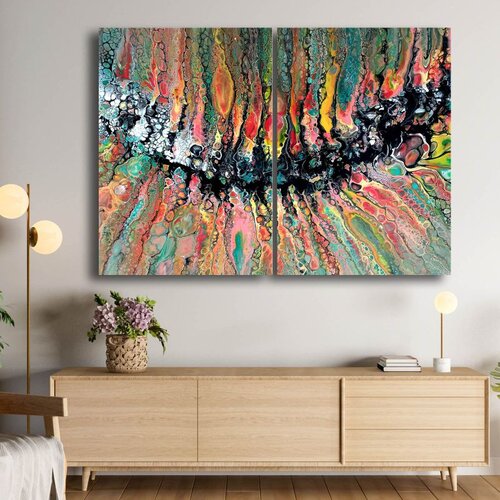 WALLXPERT 2P70100C009 Multicolor Decorative Canvas Painting (2 Pieces) Cene