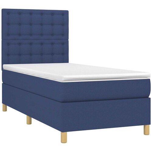  box spring s madracem LED plavi 90x190 cm od tkanine Slike