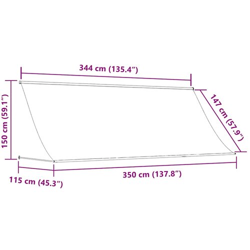 Tenda na uvlačenje 350 x 150 cm antracit Slike