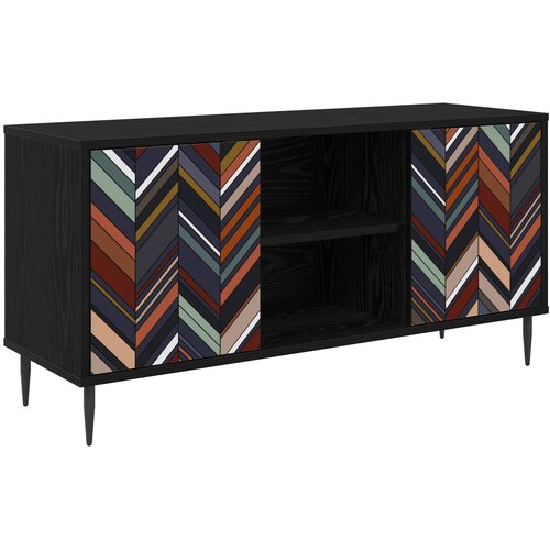  TV ormar RHENEN 102 x 33 x 51 cm Crni hrast Konstruirano drvo Cijene