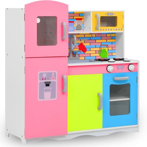 vidaXL Dječja kuhinja za igru MDF 80 x 30 x 85 cm raznobojna Cijene