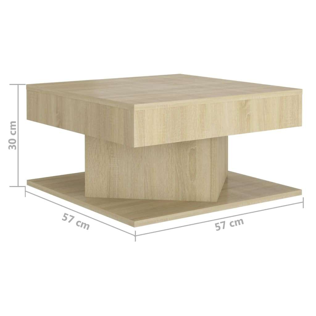 VidaXL stolić za kavu boja hrasta sonome 57 x 57 x 30 cm od iverice Slike