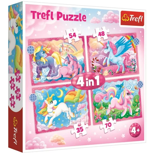 Trefl puzzle magičan jednorog, 4u1 (35,48,54,70)