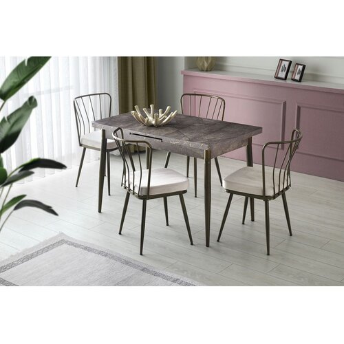  Ay - 1181 Mink Extendable Dining Table Cene