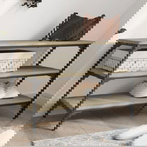 VidaXL Klupa za cipele boja hrasta 70x38 5x49 cm od konstruiranog drva Slike