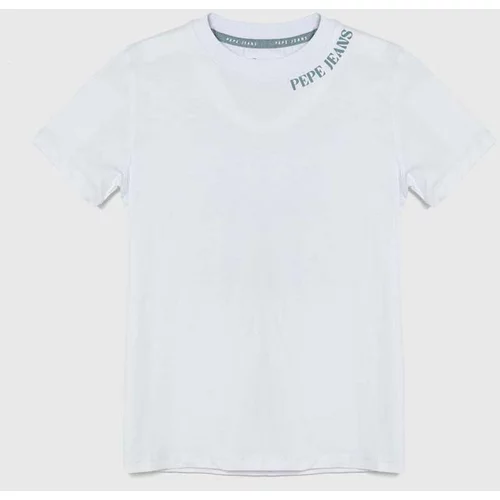 PepeJeans Otroška bombažna kratka majica RAITH bela barva