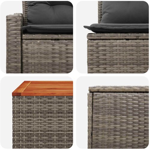  Set sofe 6 kom. Siva i tamno siva Poli Rattan i čelik Slike