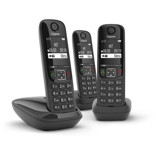 Gigaset Brezžični telefon AS690 Trio 3 slu&amp;scaron;alke črne barve, (5000559486) Slike