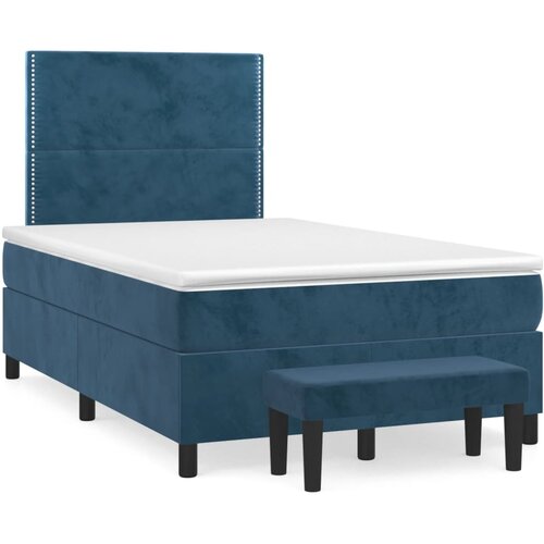 Maison Chic Box spring postelja - Vzmetna postelja z vzmetnico temno modra 120x200 cm žamet SL8044, (21903080) Cene