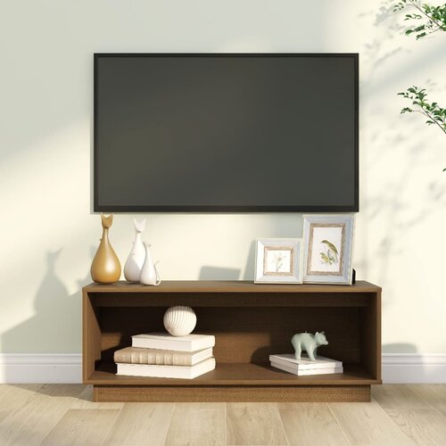 The Living Store TV omarica medeno rjava 90x35x35 cm trdna borovina - TV Omarica, (21375996) Cene