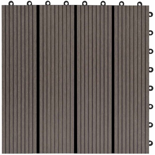  Pločice za decking 11 pcs Tamno smeđa 30 x 30 cm Slike