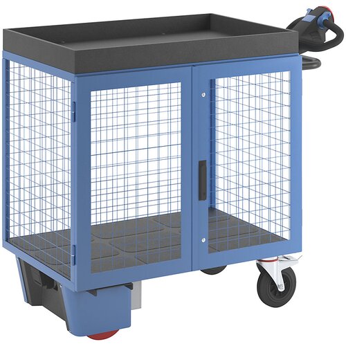 eurokraft pro delovni voziček z električnim pogonom, žičnata mreža z vrati, dxšxv 1460 x 750 x 1200 mm Cene