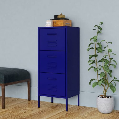 The Living Store Omara za shranjevanje mornarsko modra 42,5x35x101,5 cm jeklo - Omara, (21435804) Slike