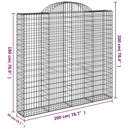  Lučne gabionske ko&amp;scaron;are 7 kom 200x50x180/200cm pocinčano željezo Slike