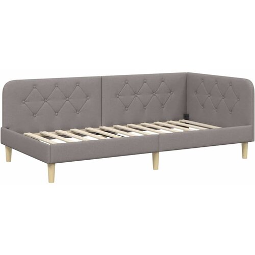  Kutni okvir kreveta Sivo-smeđa 100 x 200 cm tkanina Slike
