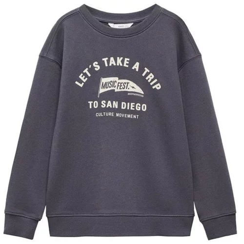 MANGO KIDS Sweater majica 'Northern' bež / antracit siva