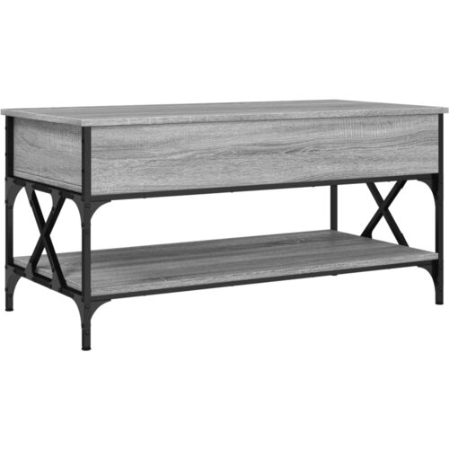 Maison Chic Klubska mizica - kavna mizica - Nizka mizica siva sonoma 100x50x50 cm inž. les in kovina, (21753100) Cene